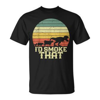 Bbq Id Smoke That Smoking Grilling Dinosaur Funny Unisex T-Shirt - Seseable