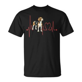 Beagle Harrier Dog Heartbeat Ekg My Dogs Are My Cardio T-Shirt | Mazezy