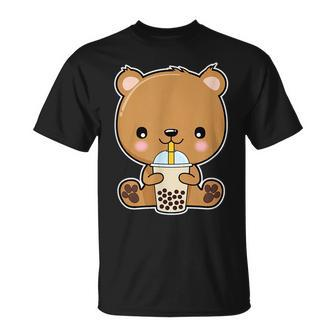 Bear Boba Bubble Milk Tea Kawaii Cute Animal Lover Gifts For Bear Lovers Funny Gifts Unisex T-Shirt | Mazezy