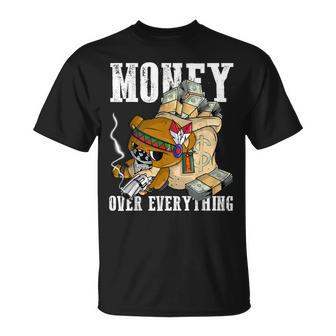 Bear Hustle Spirit Native American $ Over Everything T-Shirt | Mazezy