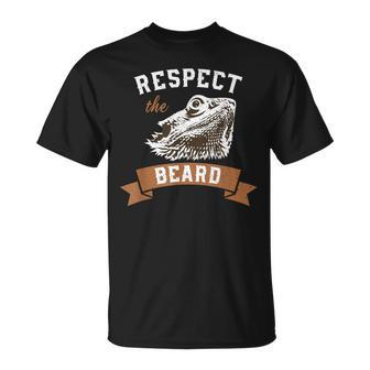 Bearded Dragon Respect The Beard Lizard And Reptile T-Shirt | Mazezy UK