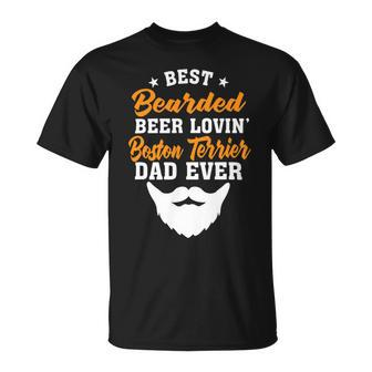 Beer Best Bearded Beer Lovin Saint Bernard Dad Funny Dog Lover Unisex T-Shirt - Monsterry UK