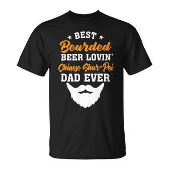 Beer Best Bearded Beer Lovin Scottish Terrier Dad Funny Unisex T-Shirt - Monsterry UK
