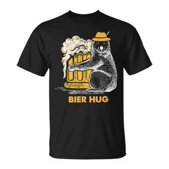 Beer Bier Hug Funny Oktoberfest Drinking Beer Party Beer Lover44 Unisex T-Shirt - Monsterry