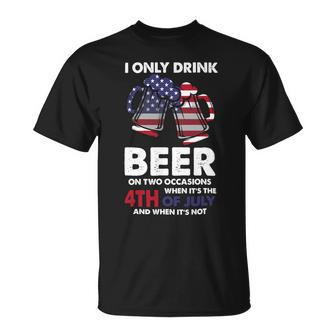 Beer Funny 4Th Of July Beer Lovers American Distressed Flag58 Unisex T-Shirt - Monsterry UK