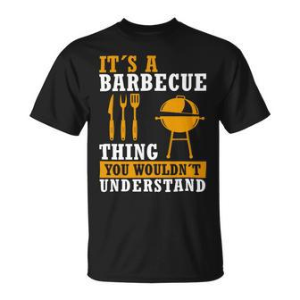 Beer Funny Bbq Barbecue Grill Grilling Joke Smoking Meat Beer Dad Unisex T-Shirt - Monsterry