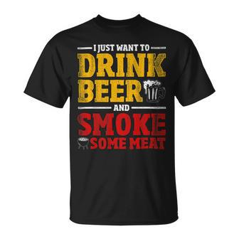 Beer Funny Bbq Chef Beer Smoked Meat Lover Gift Grilling Bbq Unisex T-Shirt - Monsterry CA