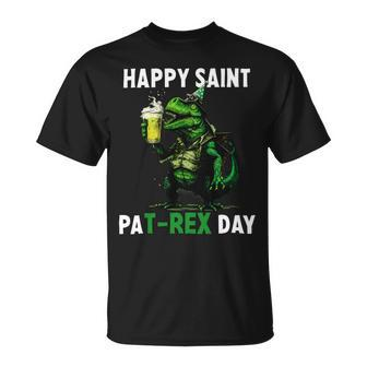 Beer Funny Beer Dinosaur St Patricks Day Shirt Happy St Pat Trex Unisex T-Shirt - Monsterry