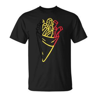 Belgian Fries Belgian Frieten Frites Belgium Flag Unisex T-Shirt | Mazezy