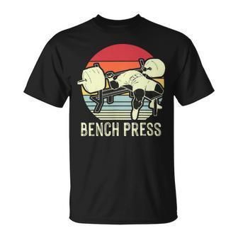 Bench Press Vintage Gym Power Fitness Training Plan Chest Unisex T-Shirt - Monsterry