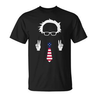 Bernie Sanders Peace Hair & Glasses Outfit Feel The Bern Unisex T-Shirt | Mazezy