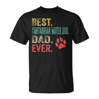 Best Cantabrian Water Dog Dad Ever Vintage Father Dog Lover T-Shirt | Mazezy