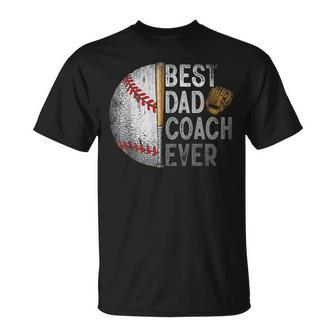 Best Dad Coach Ever Funny Baseball For Sport Lovers Fan Unisex T-Shirt - Seseable