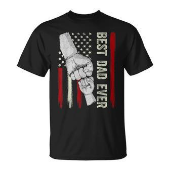 Best Dad Ever Fathers Day Flag America 4Th Of July Vintage Unisex T-Shirt | Mazezy