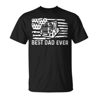 Best Dad Ever Flag Truck Dad Trucker Dad Best Trucking Dad T-shirt - Thegiftio UK