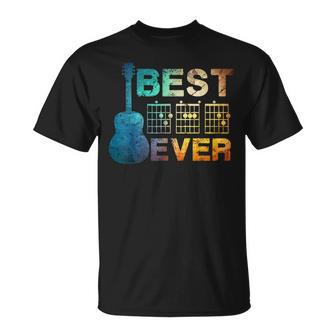 Best Dad Ever Guitar Chords Guitarist Father Fathers Day Funny Gifts For Dad Unisex T-Shirt | Mazezy
