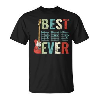 Best Guitar Dad Ever Guitar Chords For Guitar Lovers Unisex T-Shirt - Seseable