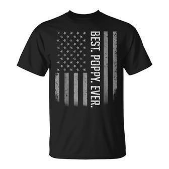 Best Poppy Ever Us American Flag Gift For Fathers Day Unisex T-Shirt | Mazezy