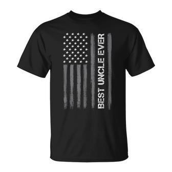 Best Uncle Ever American Flag Funny Fathers Day For Unisex T-Shirt | Mazezy