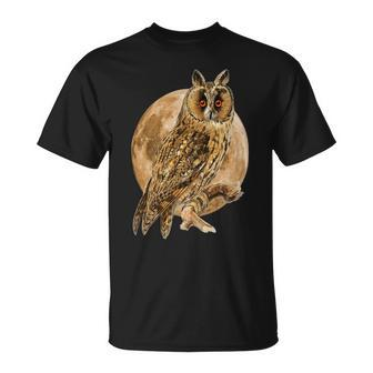 Beutiful Owl With Full Moon Design Unisex T-Shirt - Monsterry DE