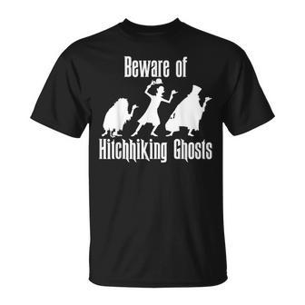 Beware Of Hitchhiking Ghosts Halloween T-Shirt - Monsterry UK