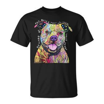 Beware Of Pitbulls They Will Steal Your Heart Pitbull Lovers T-Shirt | Mazezy
