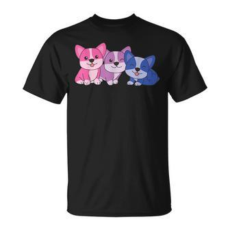 Bi Flag Pride Lgbtq Dogs Bi Corgi Unisex T-Shirt | Mazezy