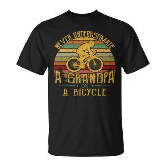 Bicycle Grandpa Never Underestimate A Grandpa On A Bicycle Unisex T-Shirt - Seseable