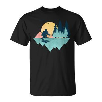 Bigfoot Abstract Mountain Geometry Sasquatch Believer T-Shirt - Monsterry AU