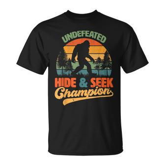 Bigfoot Hide And Seek Champ Sasquatch Hiding Champion Retro T-shirt - Thegiftio UK