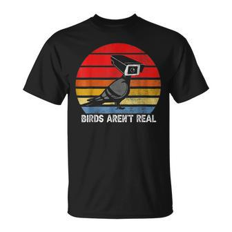 Birds Are Not Real Retro Funny Bird Watching Spies Bird Watching Funny Gifts Unisex T-Shirt | Mazezy