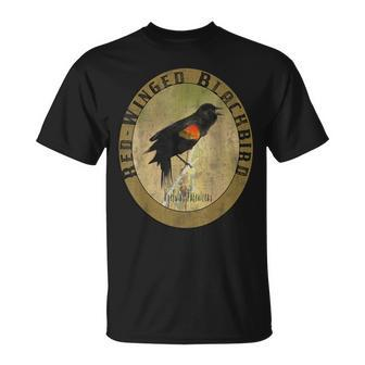 Birdwatcher Birder Nature Lover Red Winged Blackbird T-Shirt | Mazezy CA