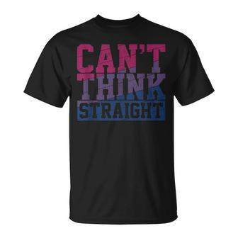 Bisexual Flag Cant Think Straight Gay Pride Month Lgbt Gift Unisex T-Shirt | Mazezy