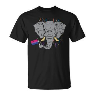 Bisexual Flag Elephant Lgbt Bi Pride Stuff Animal Unisex T-Shirt | Mazezy CA