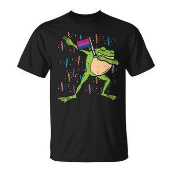 Bisexual Flag Frog Dab Lgbt Bi Pride Stuff Animal Unisex T-Shirt | Mazezy