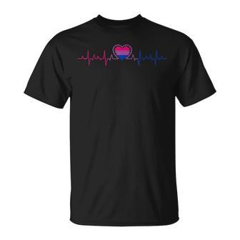 Bisexual Heartbeat - Bi Pride Bisexual Gift Bisexuality Gift Unisex T-Shirt | Mazezy