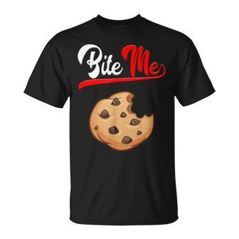 Bite Me Chocolate Chip Cookie No Care Attitude Foodie Rebel T-Shirt - Monsterry DE