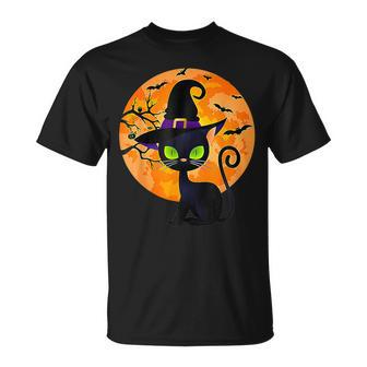 Black Cat Full Moon Halloween Costume Bunch Of Hocus Pocus T-Shirt - Monsterry AU