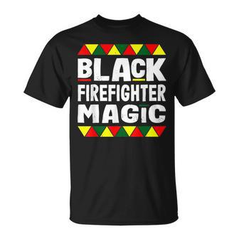 Black Firefighter Magic Black History Month Africa Pride Unisex T-Shirt | Mazezy