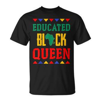 Black Queen Educated African Pride Dashiki T-Shirt | Mazezy