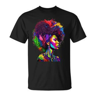 Black Queens Colorful Afro Ii Unisex T-Shirt | Mazezy