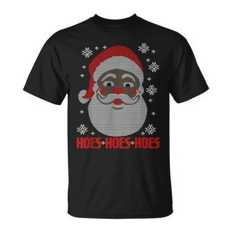Black Santa Santa Ugly Christmas Sweater T-Shirt - Monsterry DE
