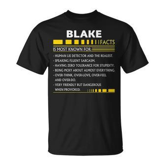 Blake Name Gift Blake Facts V3 Unisex T-Shirt - Seseable