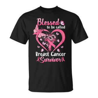 Blessed To Be Called Pink Women Heart Breast Cancer Survivor Unisex T-Shirt - Monsterry