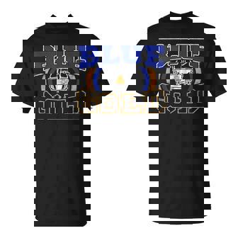 Blue And Gold Football Game Day Group Home Team School T-Shirt - Seseable