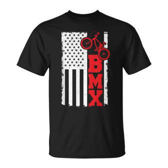 Bmx Flag Usa Bike Freestyle Dirt Street Park Rider T-Shirt | Mazezy
