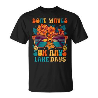 Boat Waves Sun Rays Lake Days Summer Vacation T-Shirt