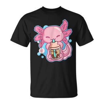 Boba Tea Bubble Tea Milk Tea Anime Axolotl T-Shirt | Mazezy