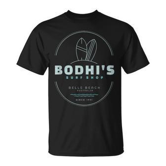 Bodhi's Surf Shop Bells Beach Australia Est 1991 T-Shirt - Monsterry DE