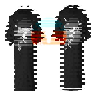 Boho Longhorn Western Life Cowboy & Cowgirl Styled Unisex T-Shirt | Mazezy